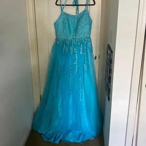 Aqua Prom Dress. Never worn. From Amazon. Brand: DRESS